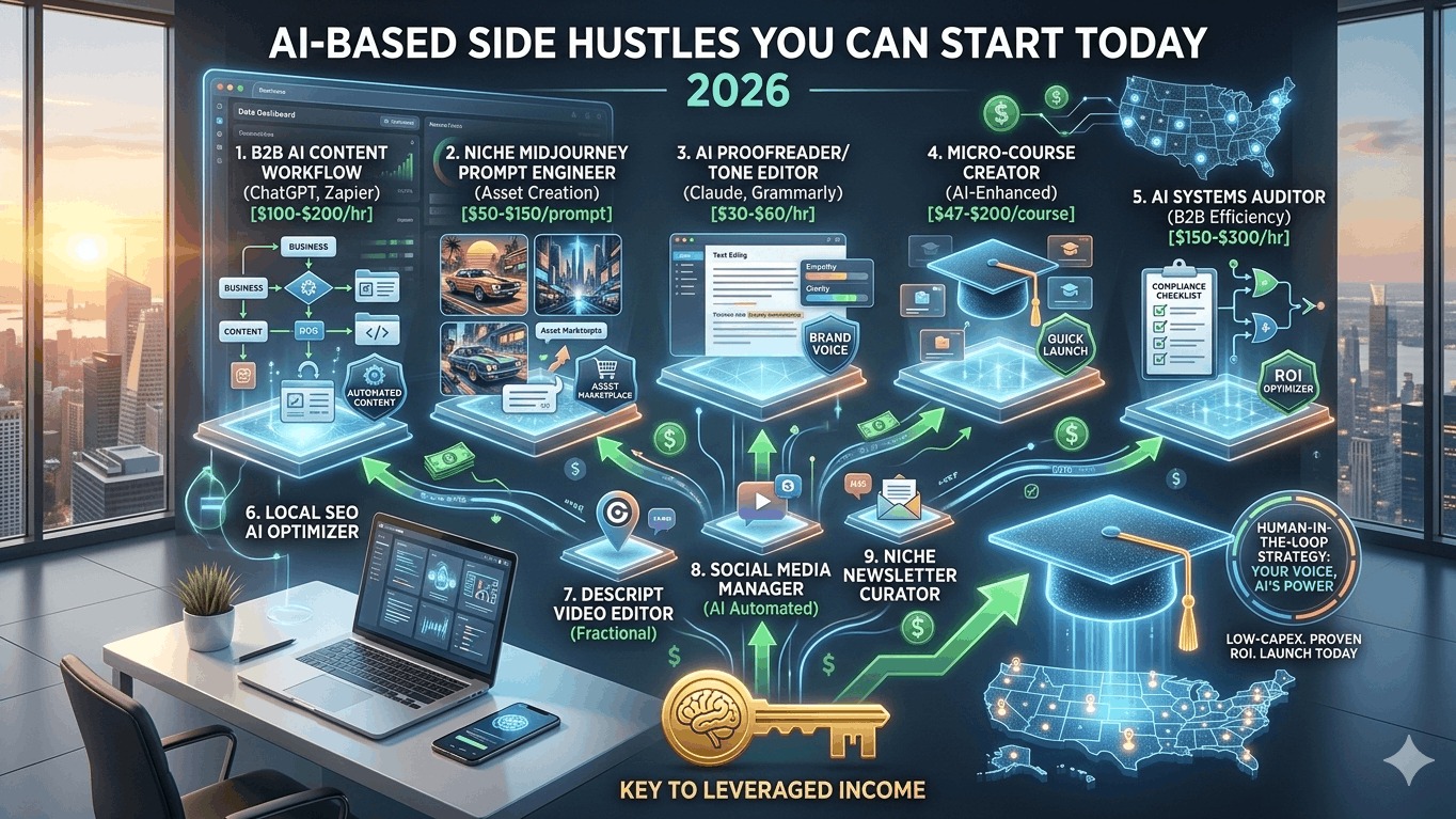 AI-Based Side Hustles You Can Start Today 2026 | New Wealth Guide