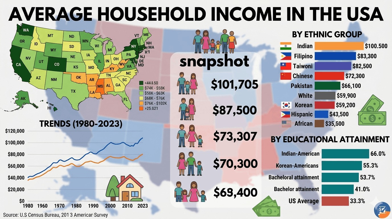 Average Household Income in the USA