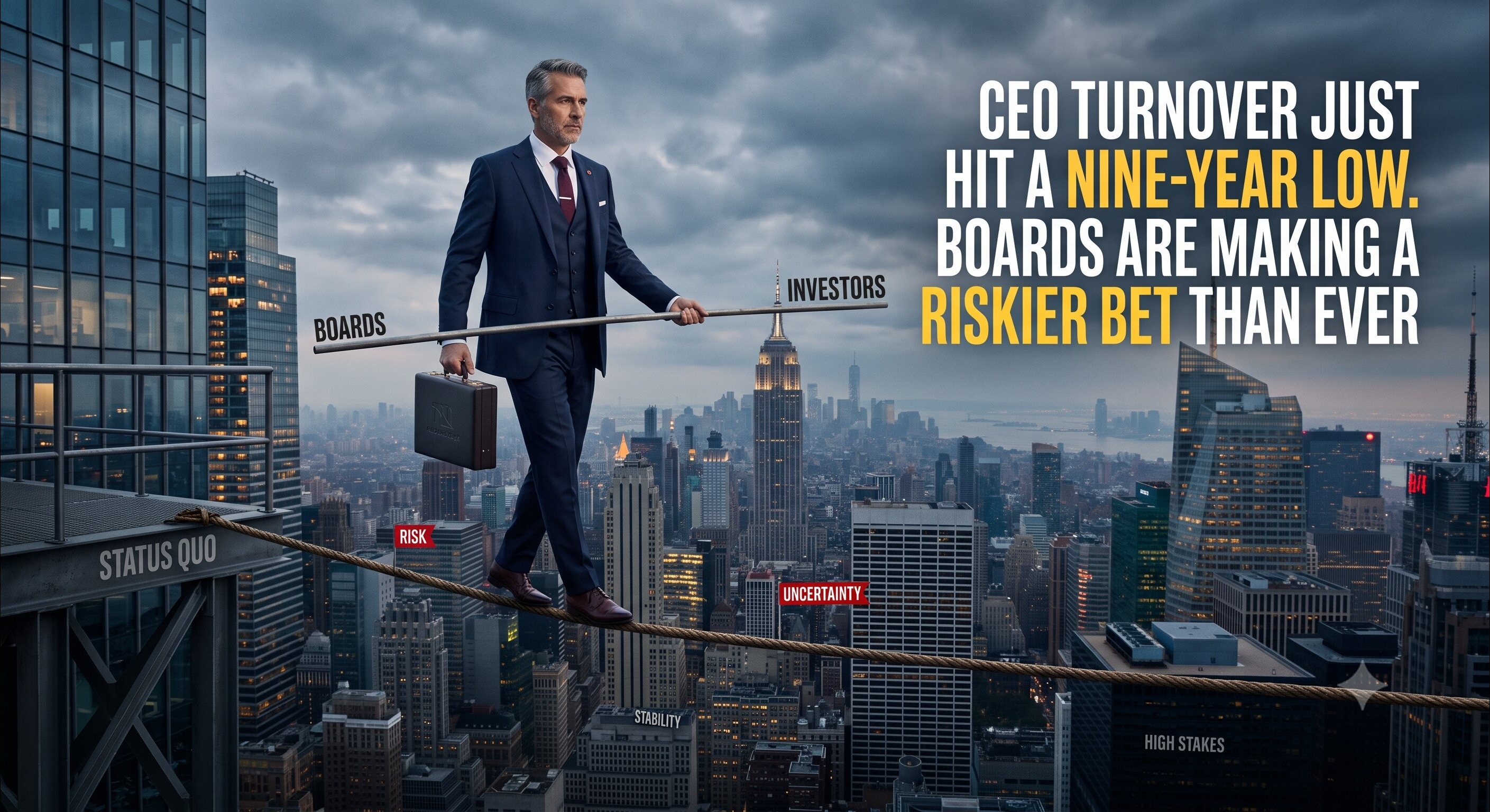 CEO Turnover Just Hit a Nine-Year Low. Boards Are Making a Riskier Bet Than Ever