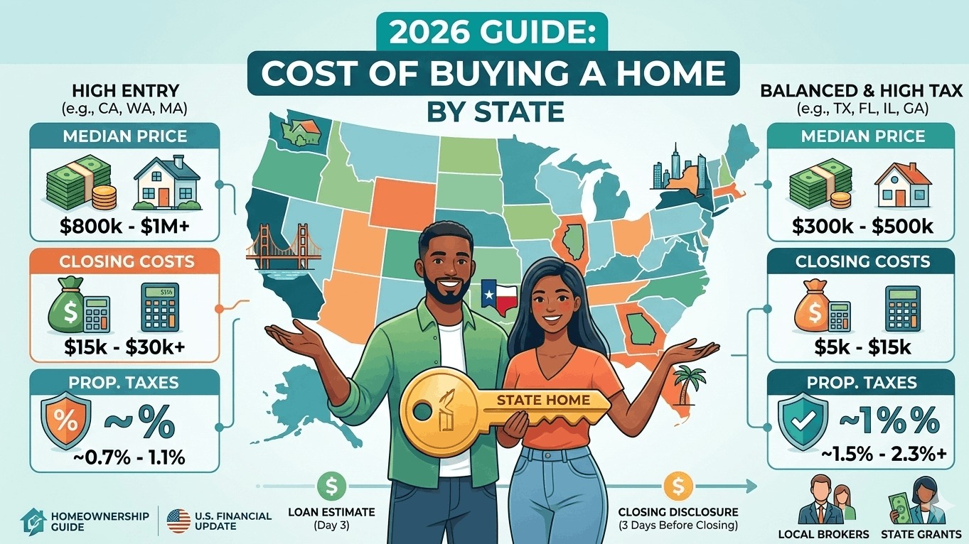 Cost of Buying a Home in Different US States: 2026 Comparison