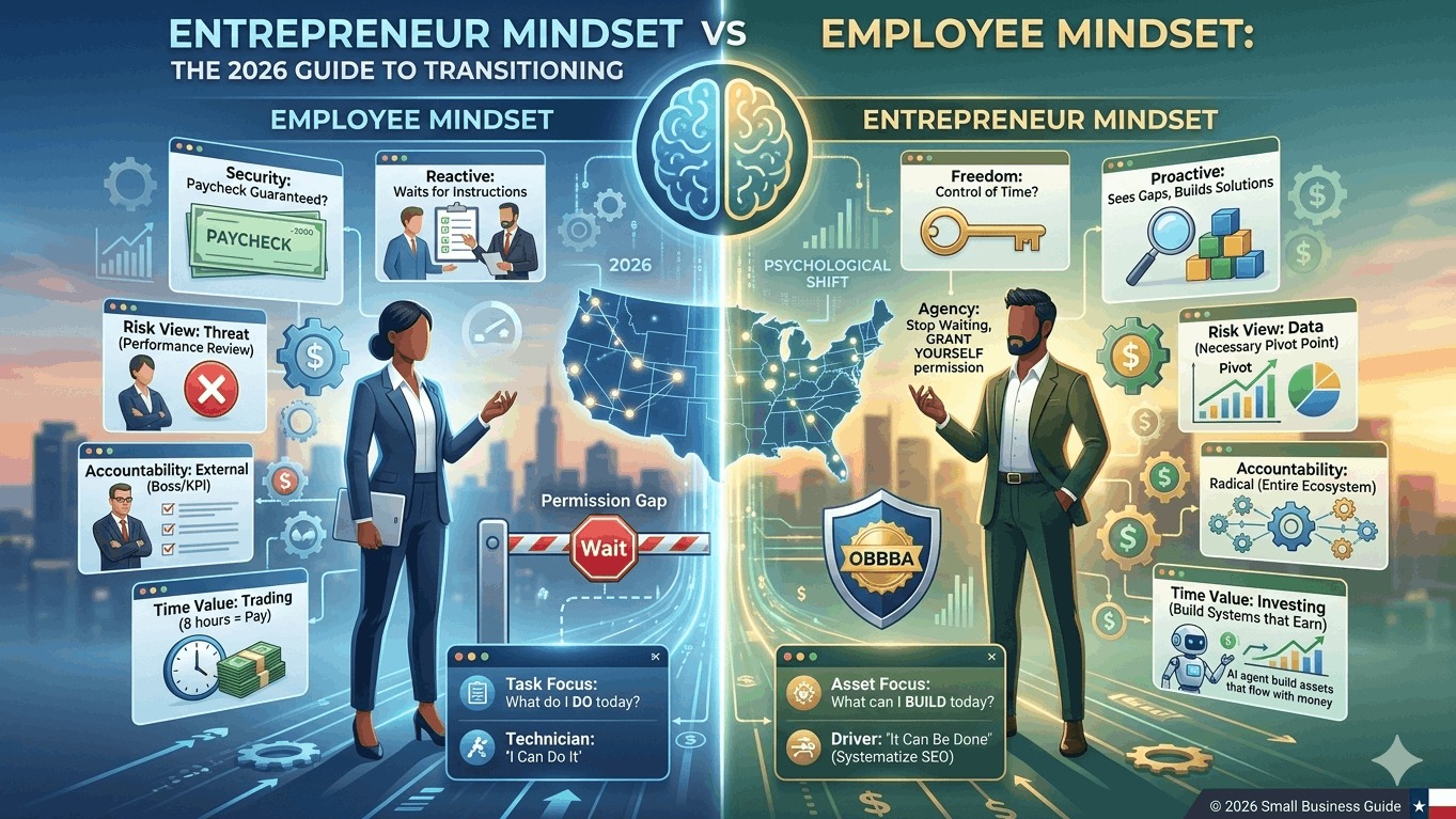 Entrepreneur Mindset vs. Employee Mindset: The 2026 Guide
