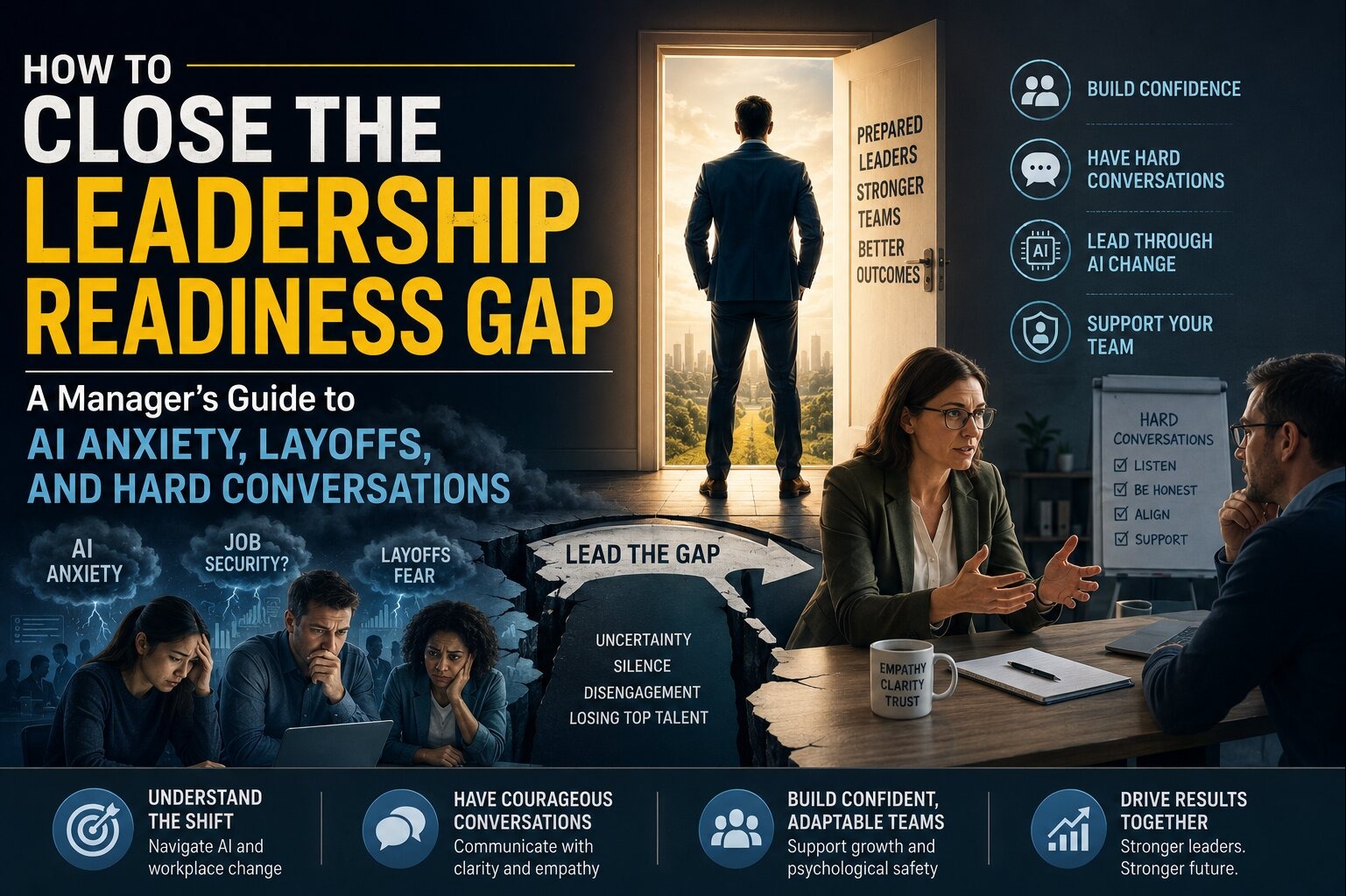 How to Close the Leadership Readiness Gap: A Manager's Guide to AI Anxiety, Layoffs, and Hard Conversations