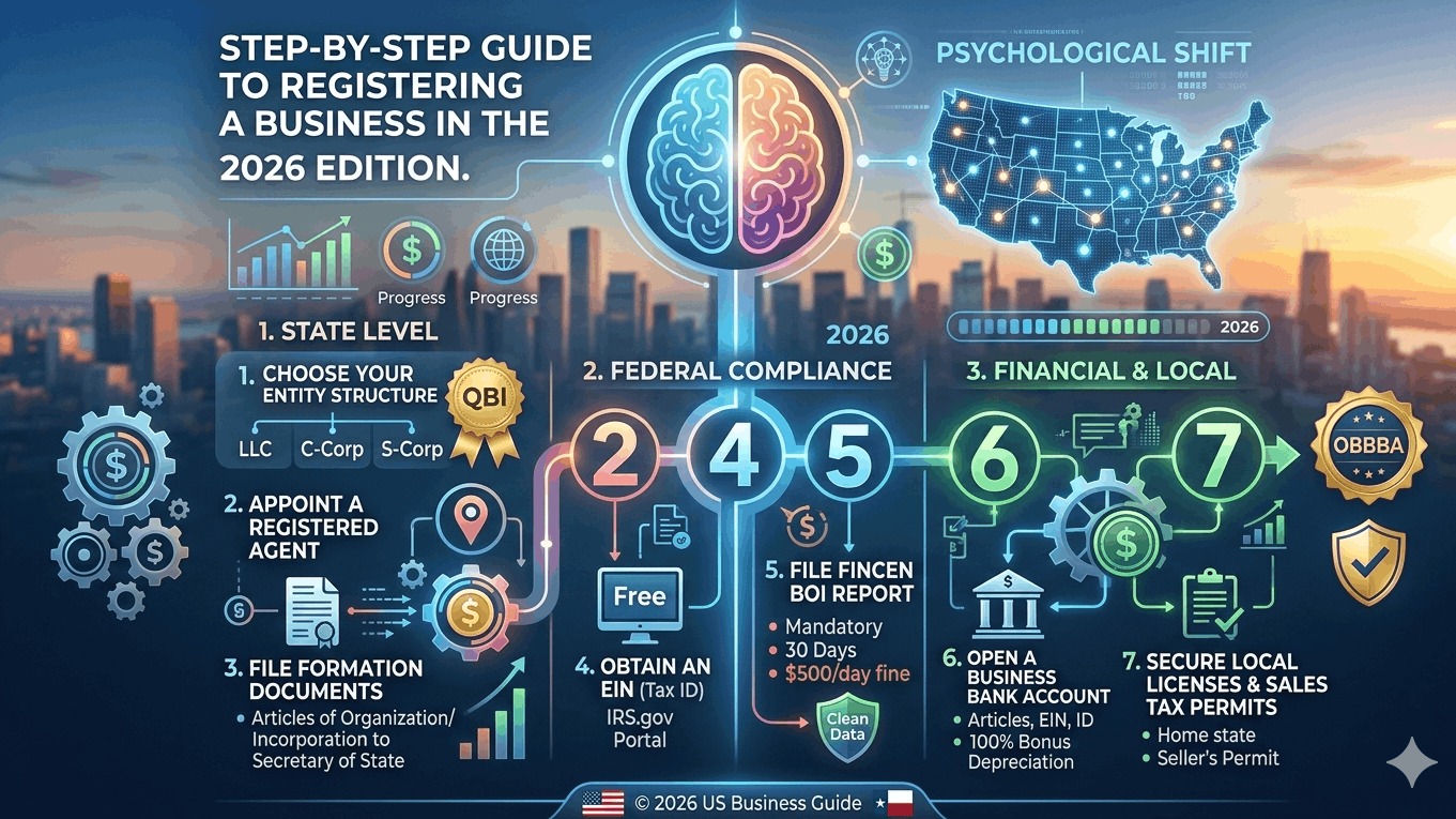 How to Register a Business in USA 2026 | Step-by-Step Guide