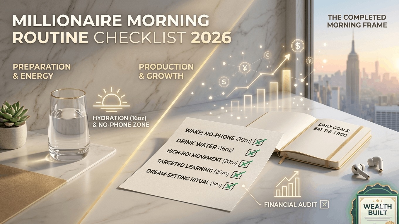 Millionaire Morning Routine Checklist 2026 | Daily Habits for Wealth