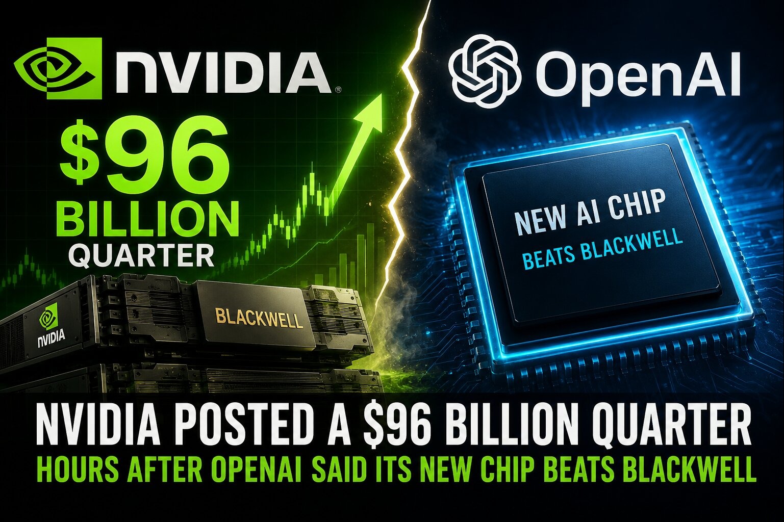 Nvidia Posted a $96 Billion Quarter Hours After OpenAI Said Its New Chip Beats Blackwell