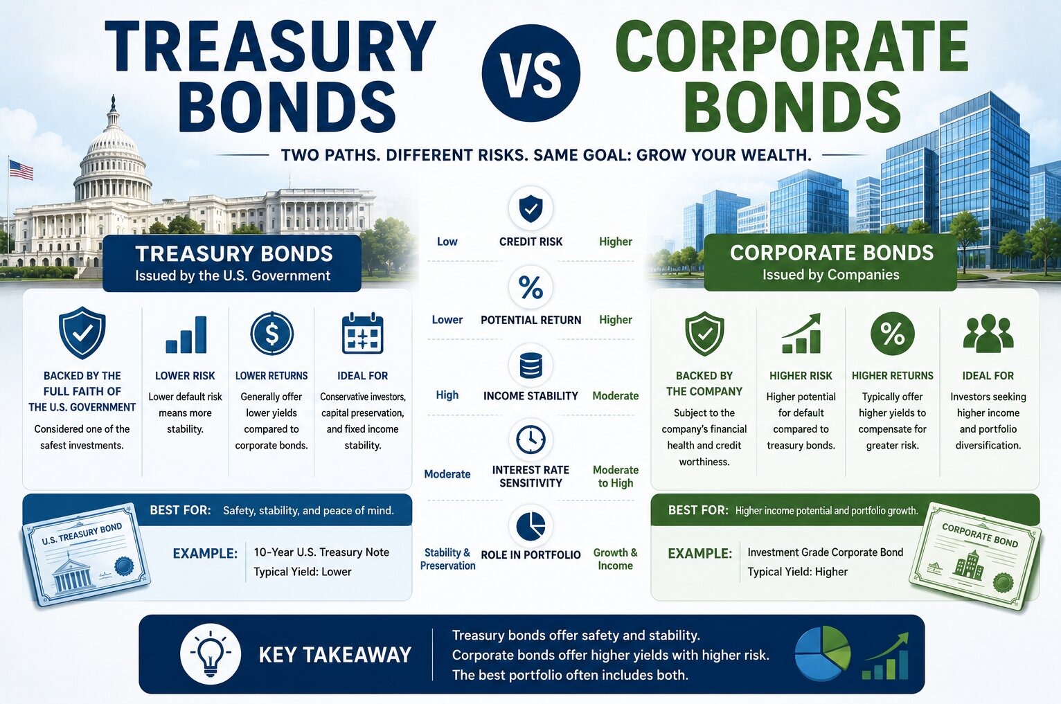 Treasury Bonds vs Corporate Bonds