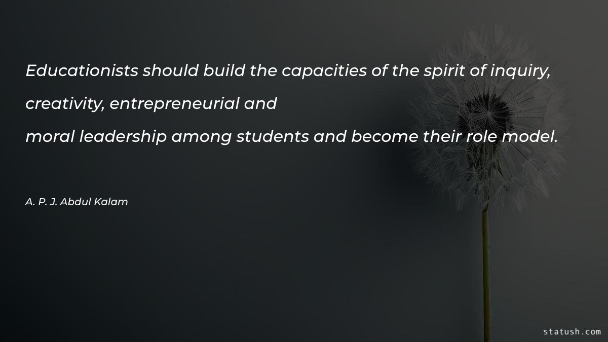 Educationists should build the