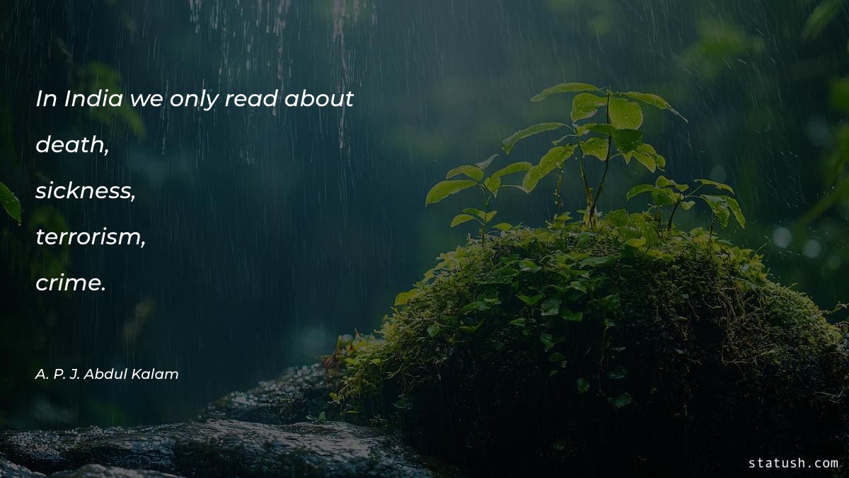 In India we only read about death