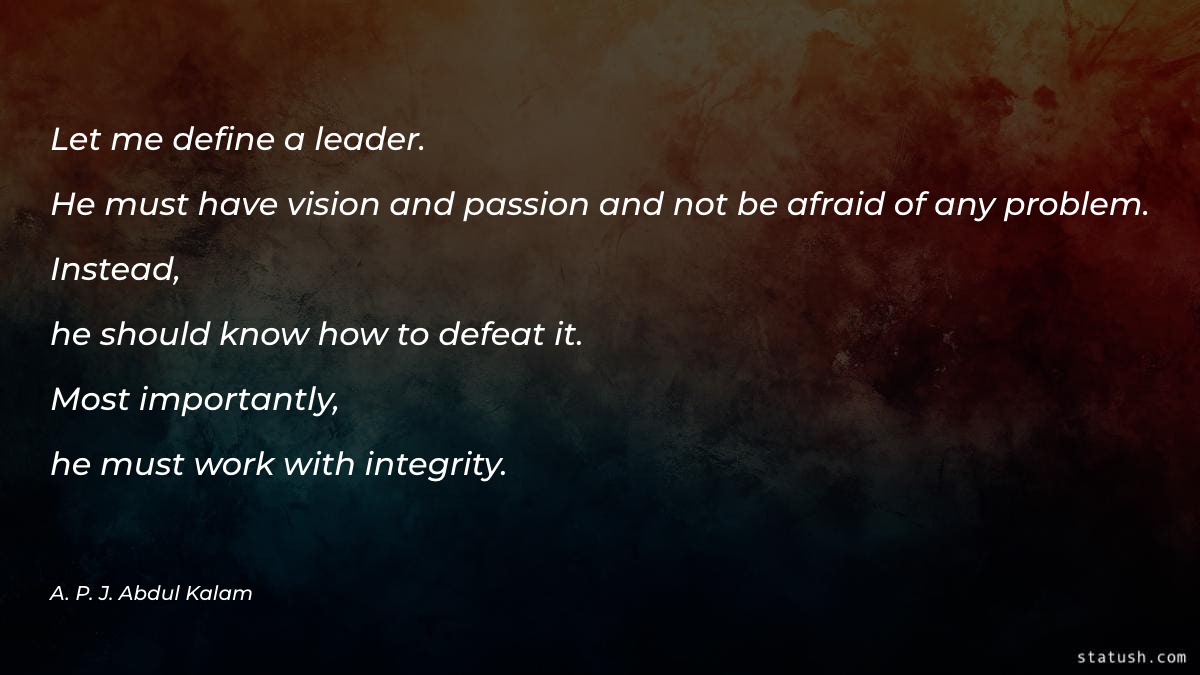 Let me define a leader