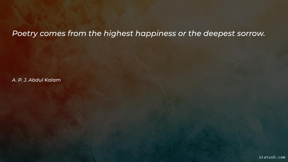 Poetry comes from the highest