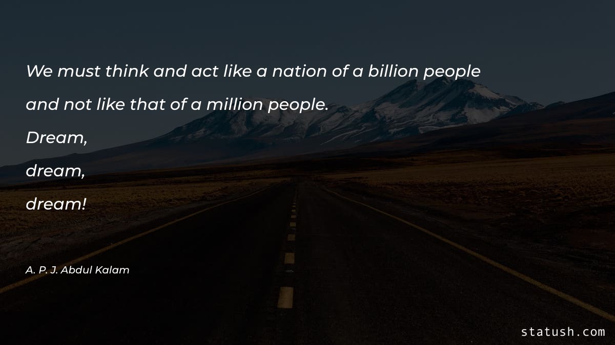 We must think and act like a nation