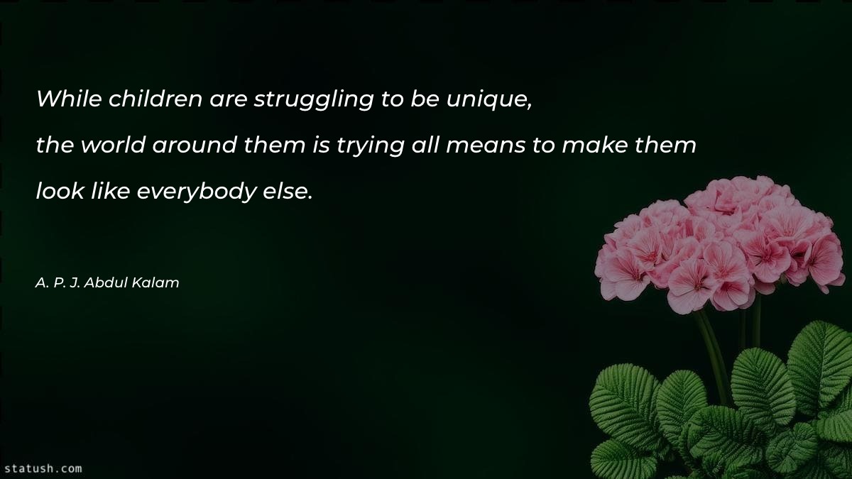 While children are struggling to be unique