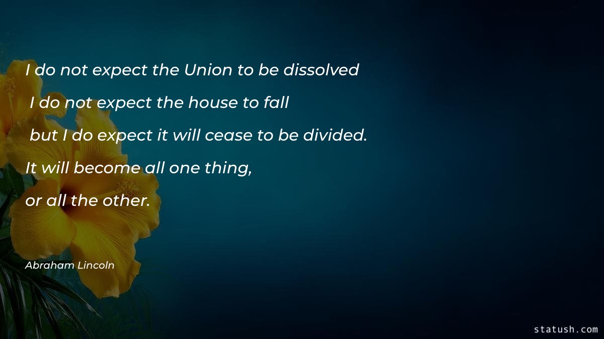 I do not expect the Union - Motivational Quotes at statush.com