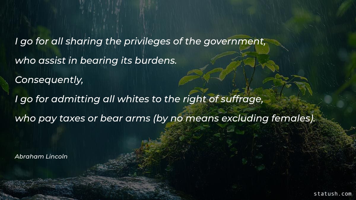 I go for all sharing the privileges - Motivational Quotes at statush.com