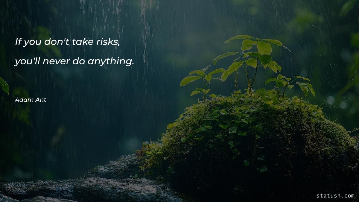 If you don't take risks