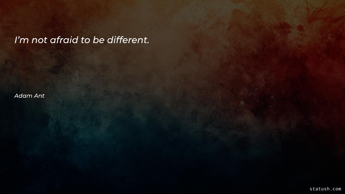 I’m not afraid to be