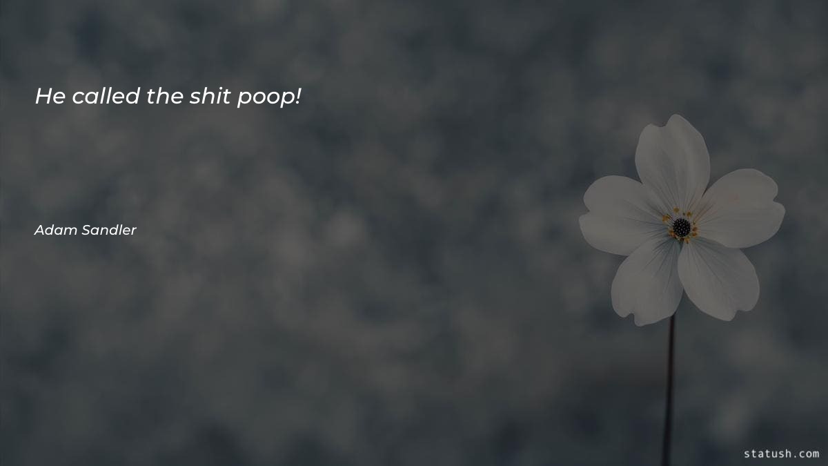 He called the shit poop