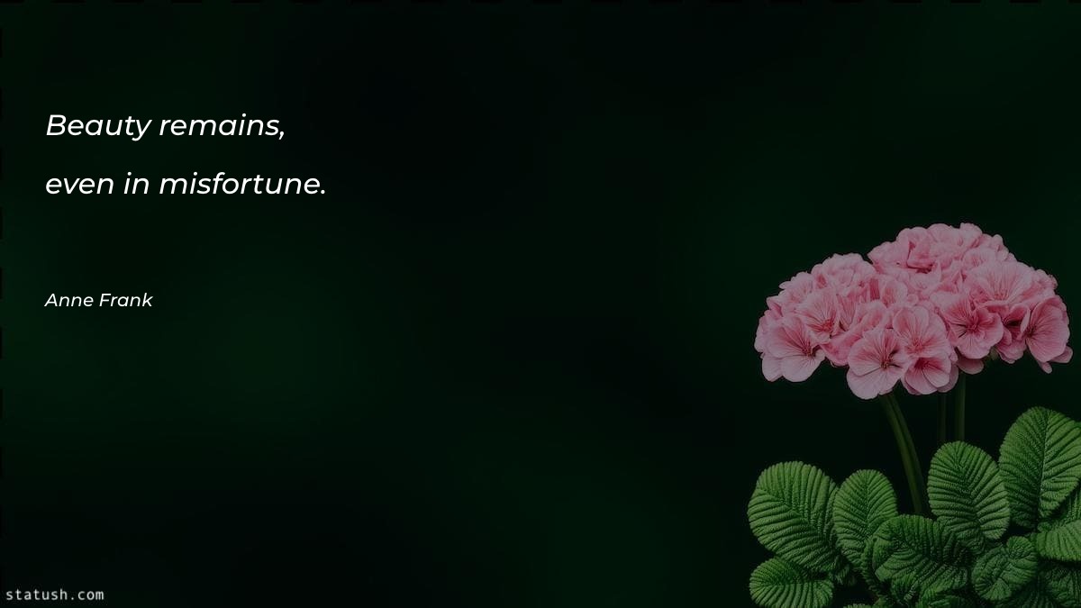 Beauty remains, even in misfortune