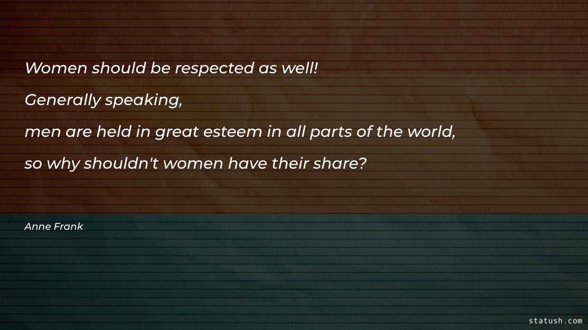 Women should be respected as