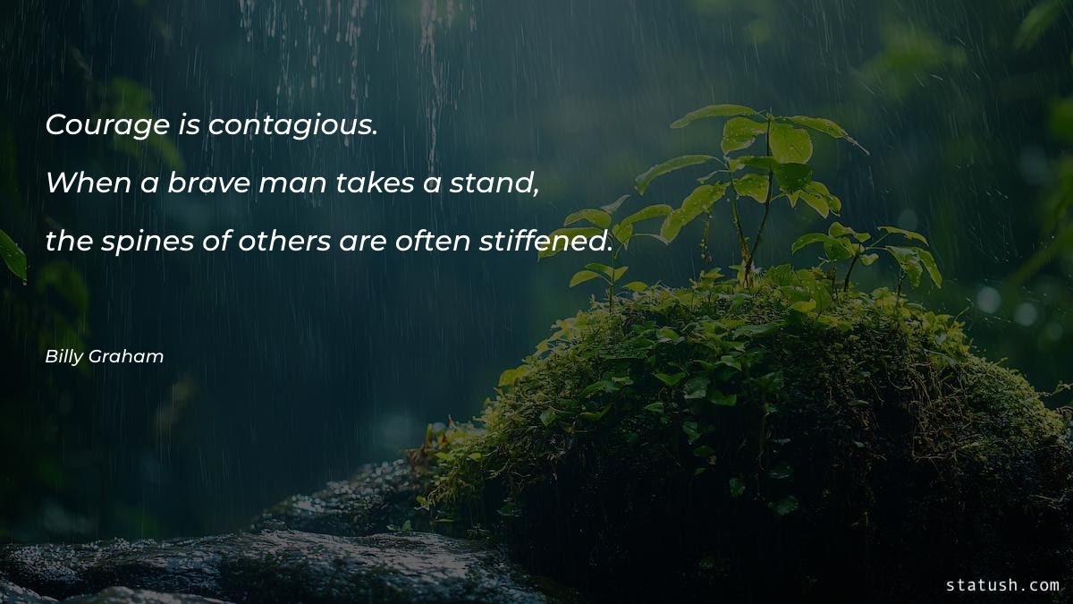 Courage is contagious. When a