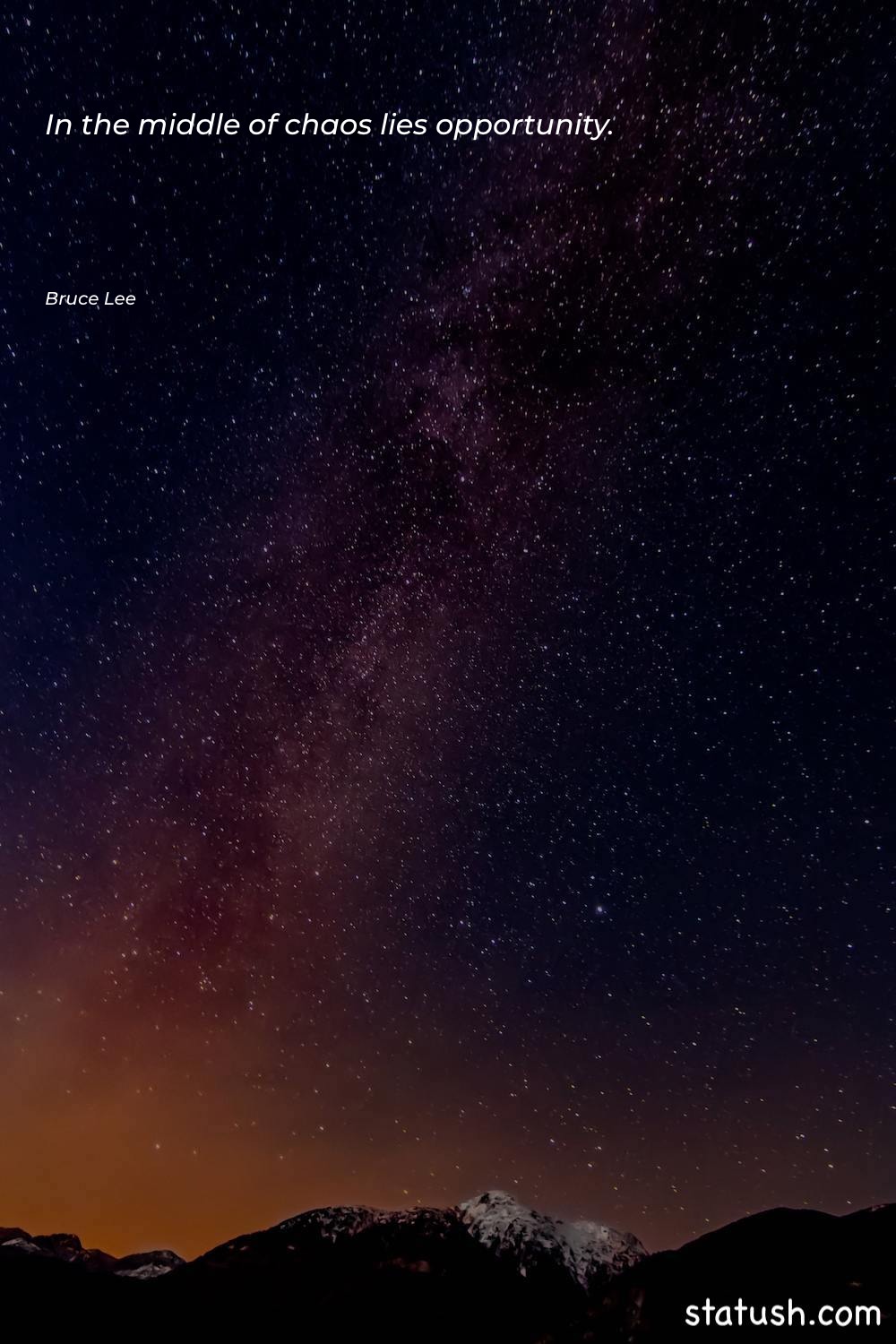 In the middle of chaos