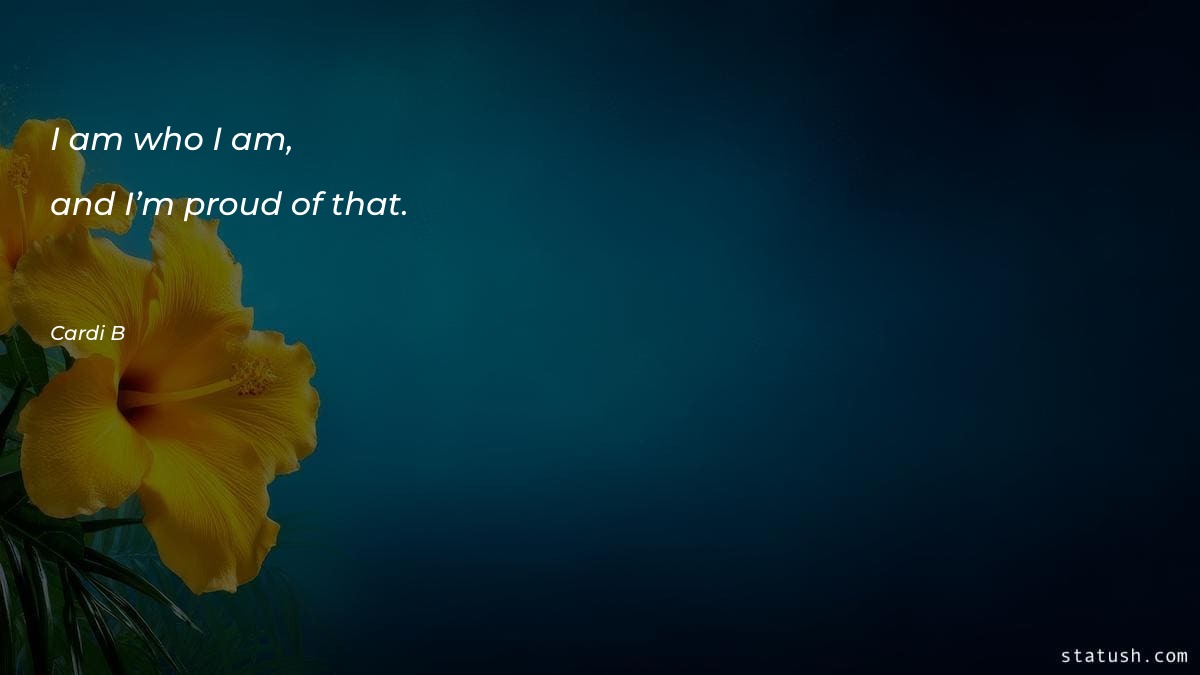 I am who I am - Motivational Quotes at statush.com