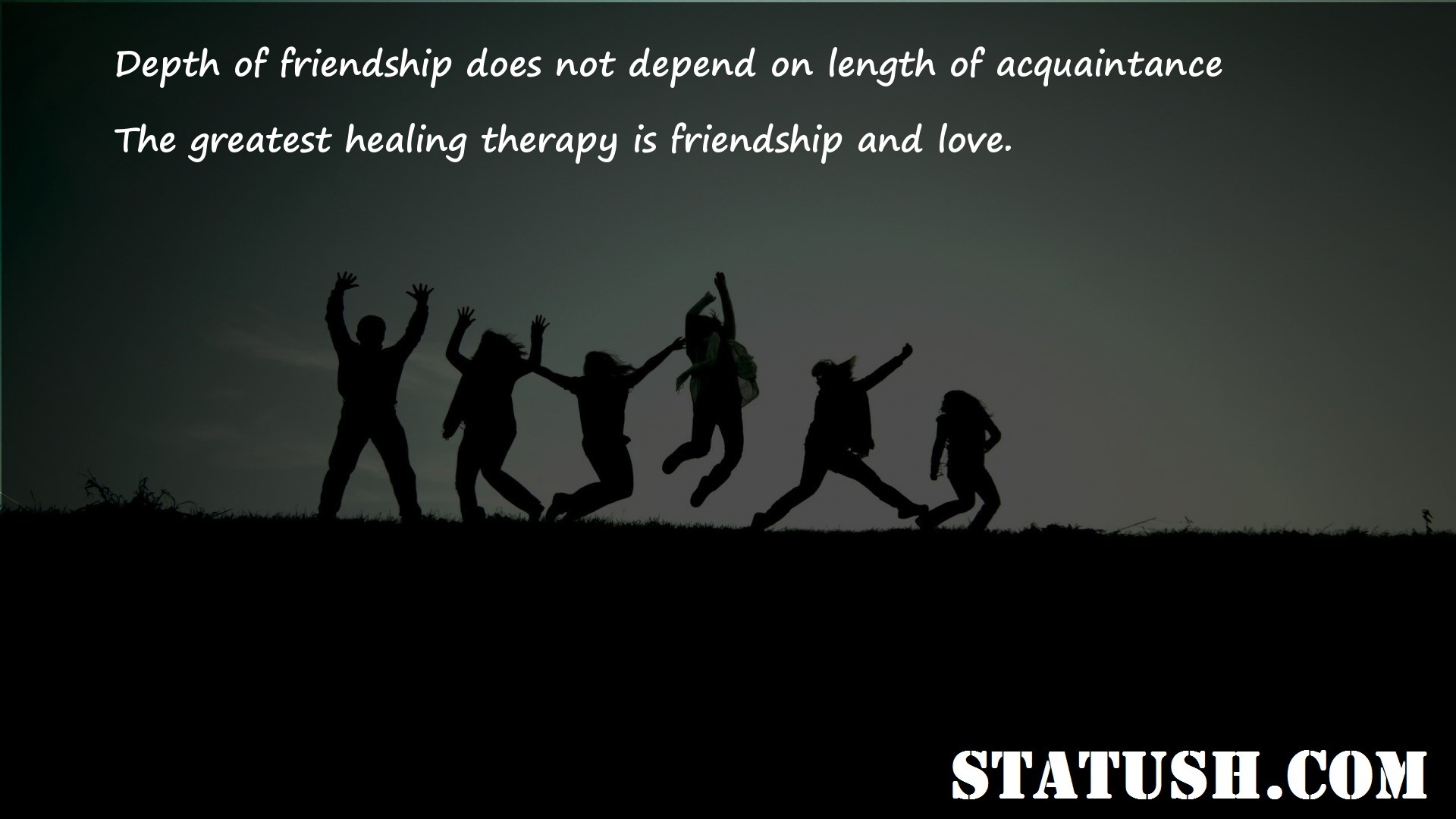 Depth of friendship does not depend on length of acquaintance - Friendship Quotes at statush.com