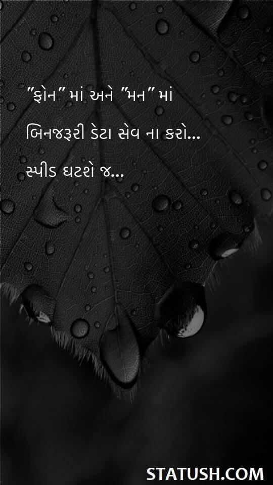 Dont save unnecessary data - Gujarati Quotes at statush.com