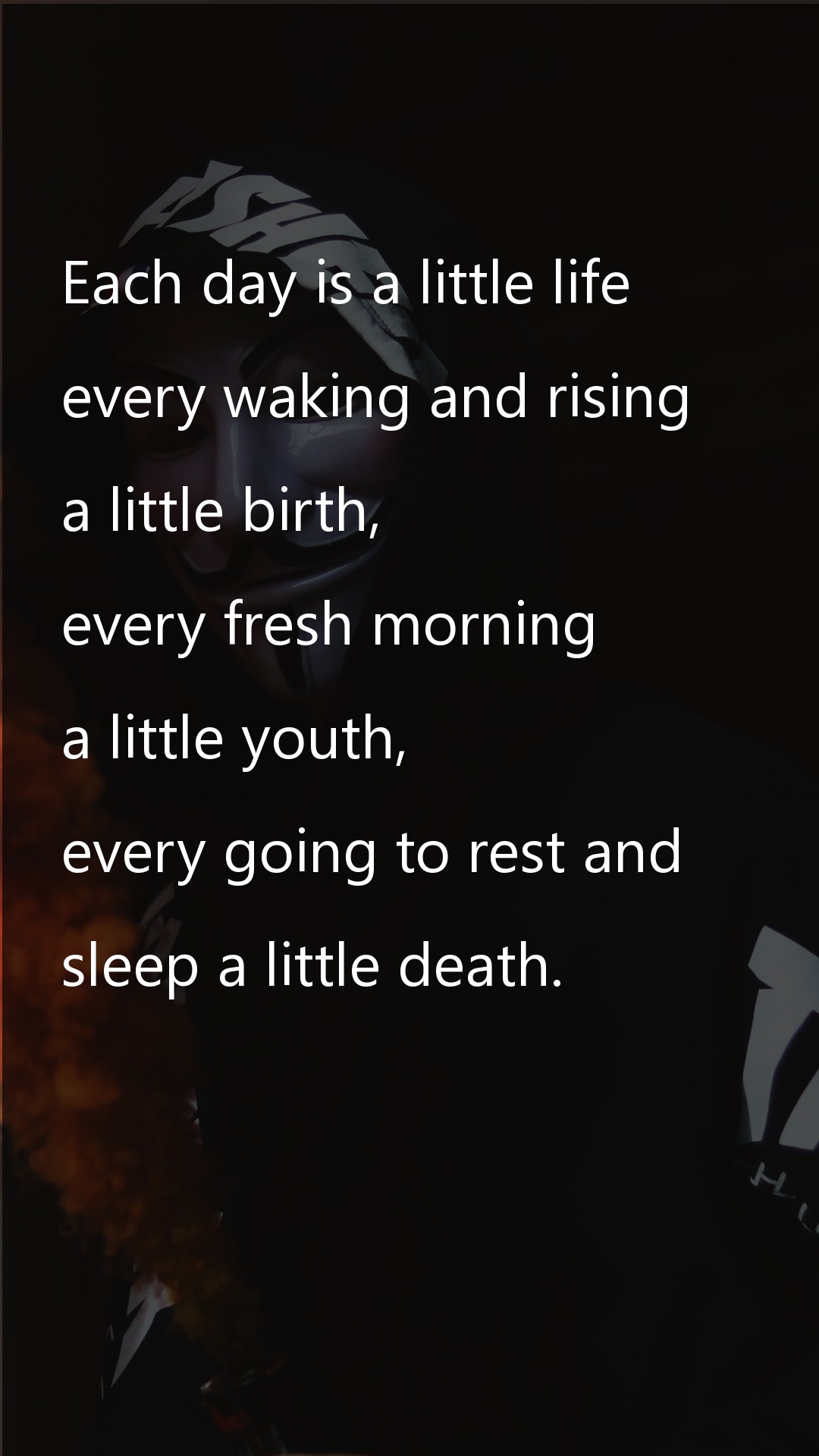 Each day is a little life - Death Quotes at statush.com