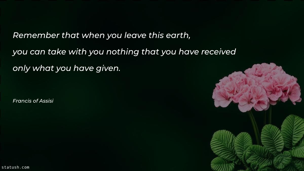 Remember that when you leave