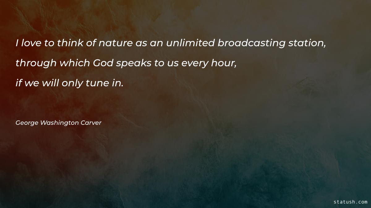 I love to think of nature as an unlimited Motivational Quotes at statush.com