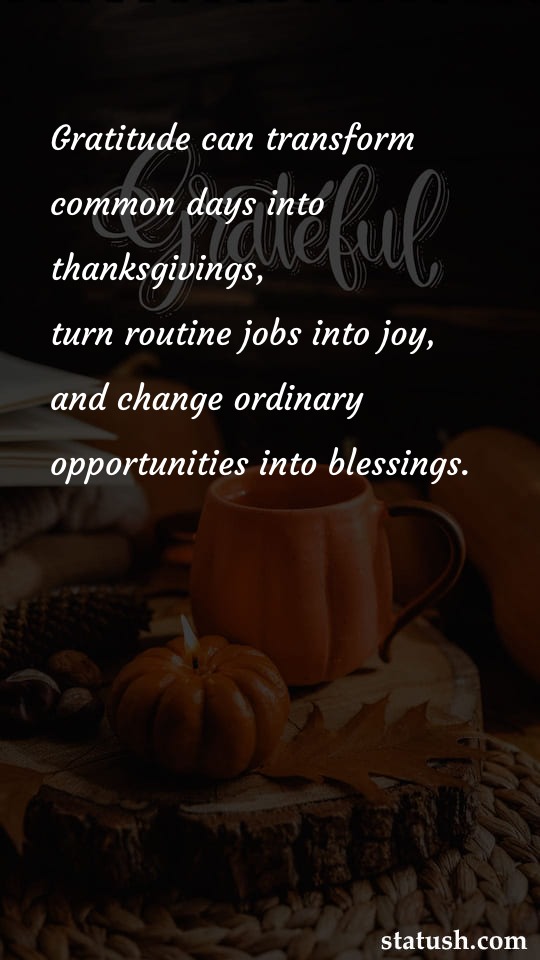 Gratitude can transform - Thanksgiving Quotes at statush.com