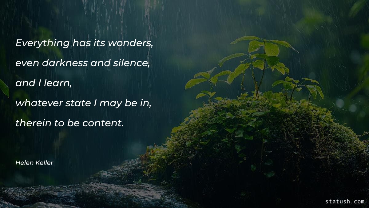 Everything has its wonders, even