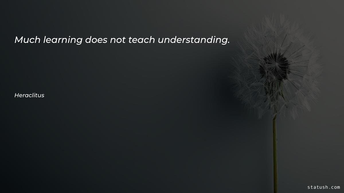Much learning does not teach