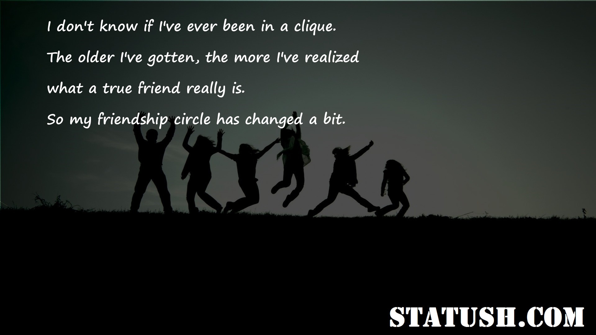 I dont know if Ive ever been in a clique. - Friendship Quotes at statush.com