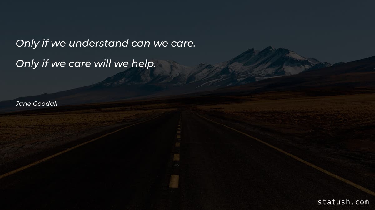 Only if we understand can