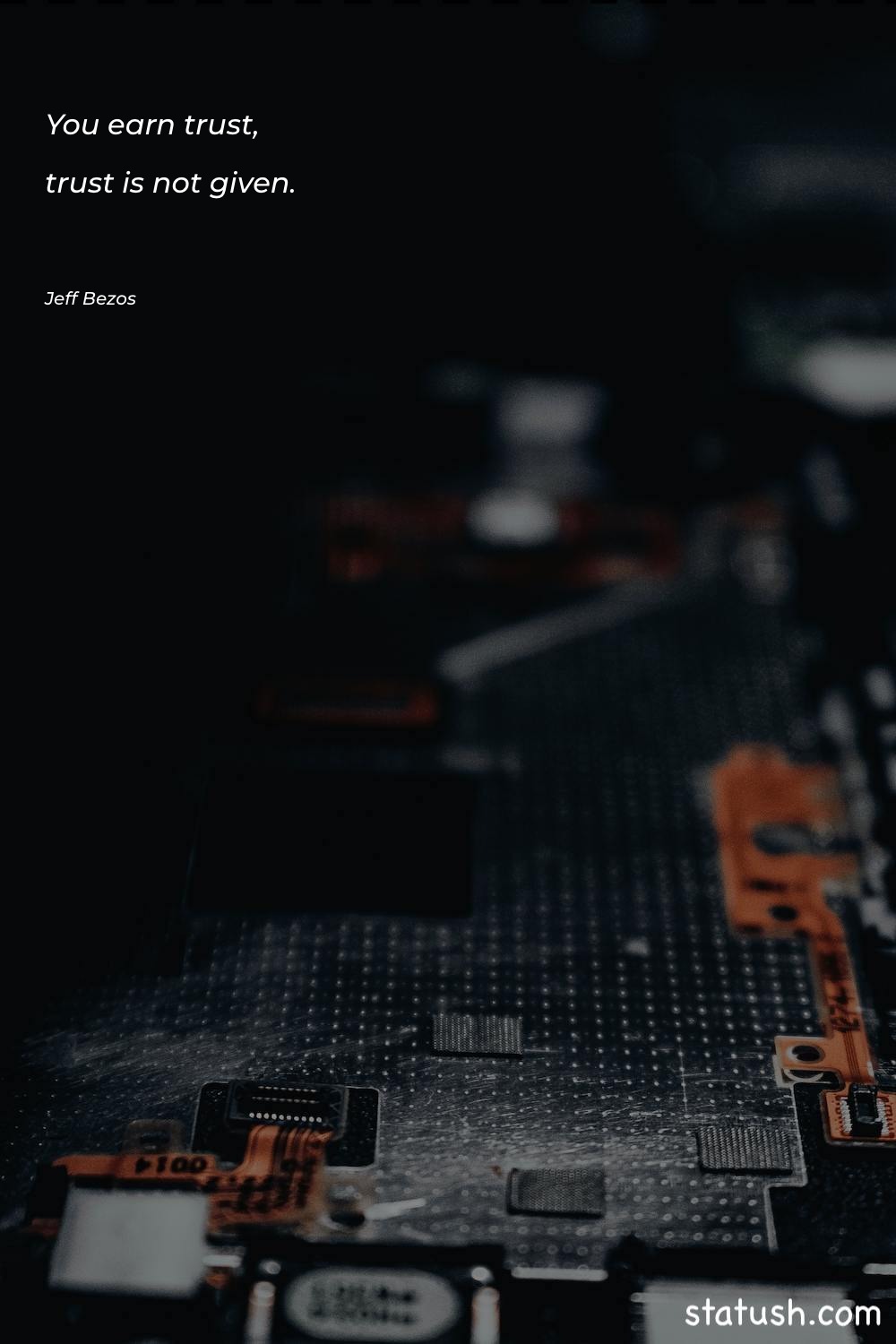 You earn trust, trust is Motivational Quotes at statush.com