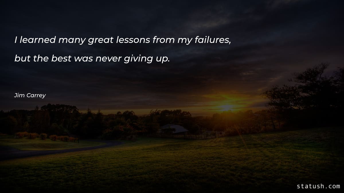 I learned many great lessons