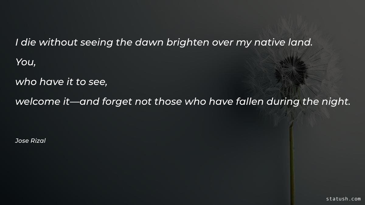 I die without seeing the