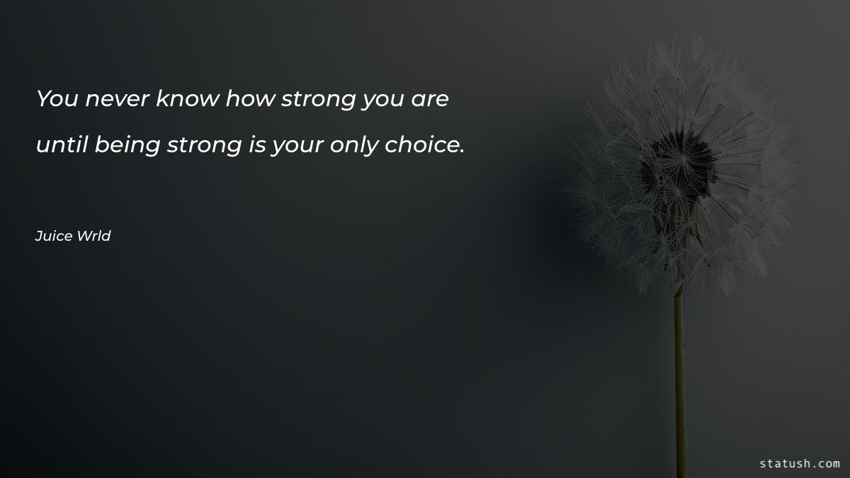 You never know how strong - Motivational Quotes at statush.com