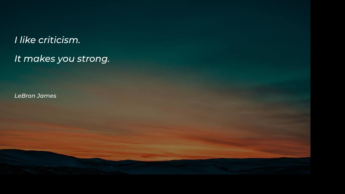 I like criticism. It makes - Motivational Quotes at statush.com