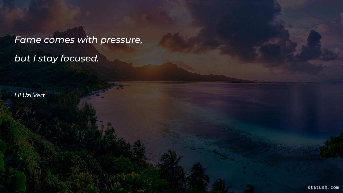 Fame comes with pressure, but - Motivational Quotes at statush.com
