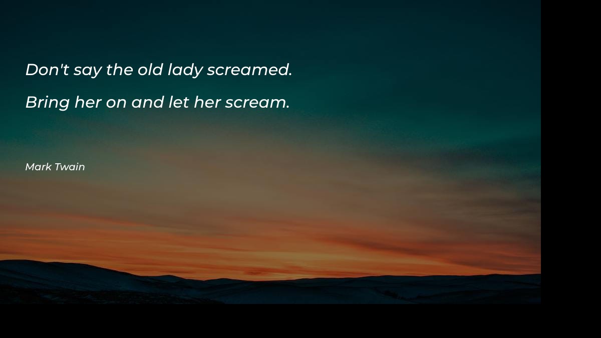 Don't say the old lady screamed - Motivational Quotes at statush.com