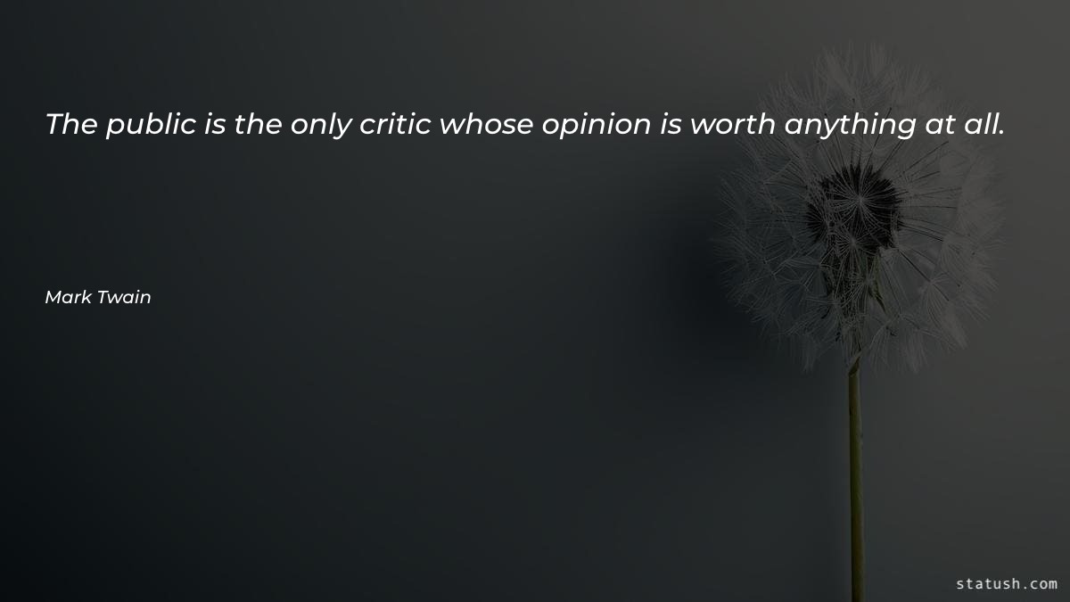 The public is the only critic Motivational Quotes at statush.com