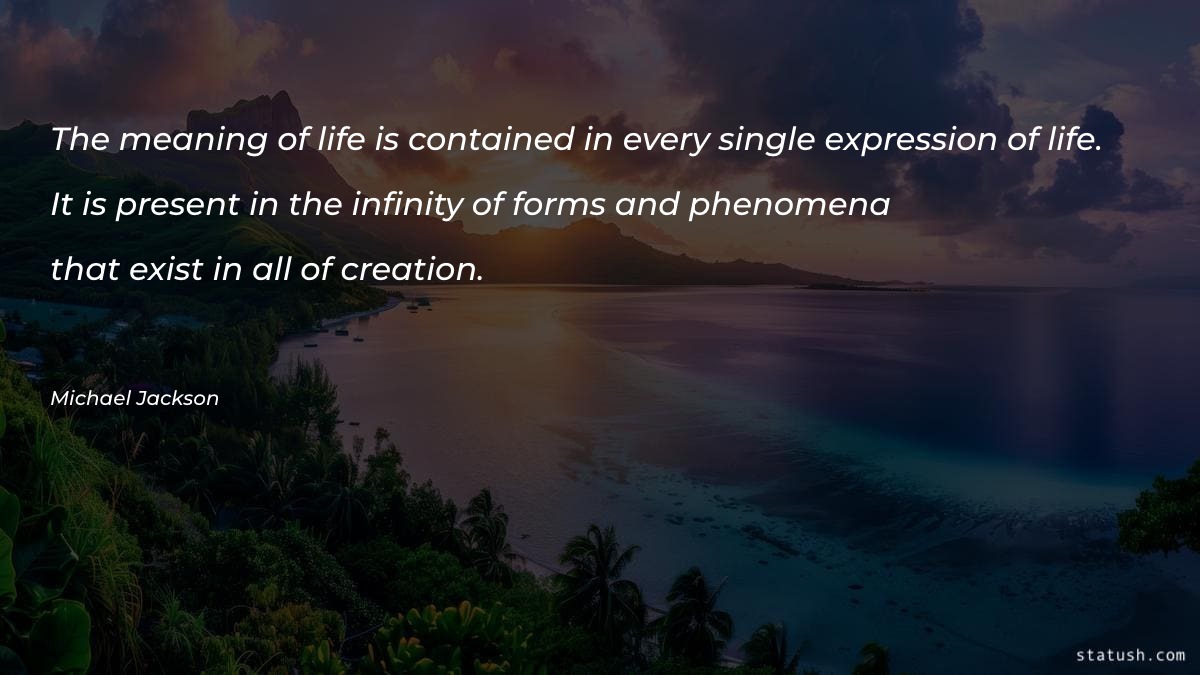 The meaning of life is contained