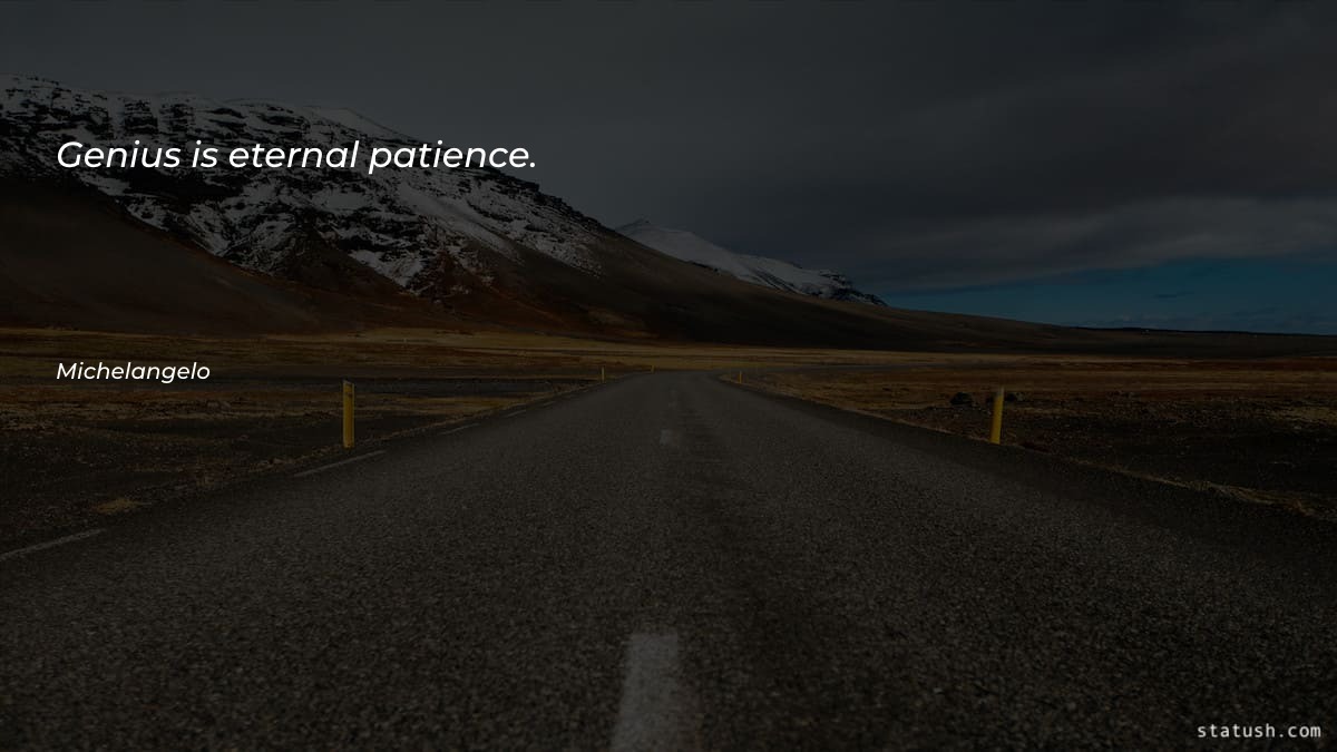 Genius is eternal patience Motivational Quotes at statush.com