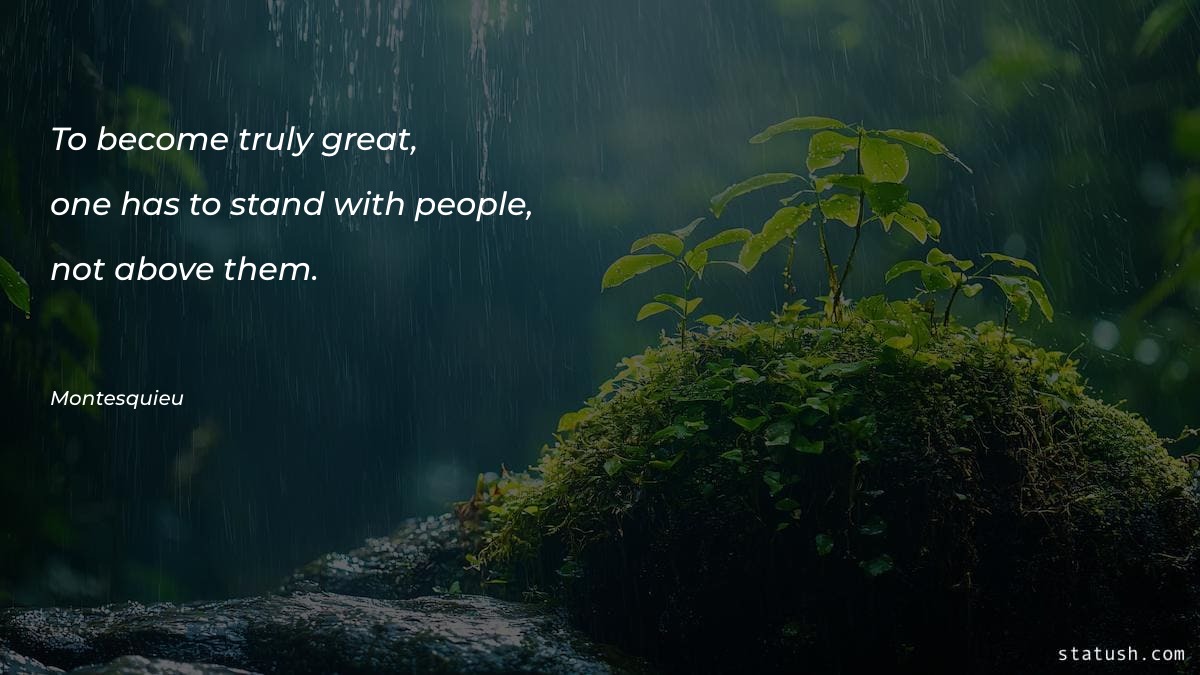 To become truly great, one