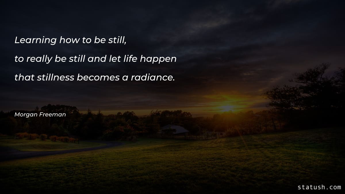 Learning how to be still