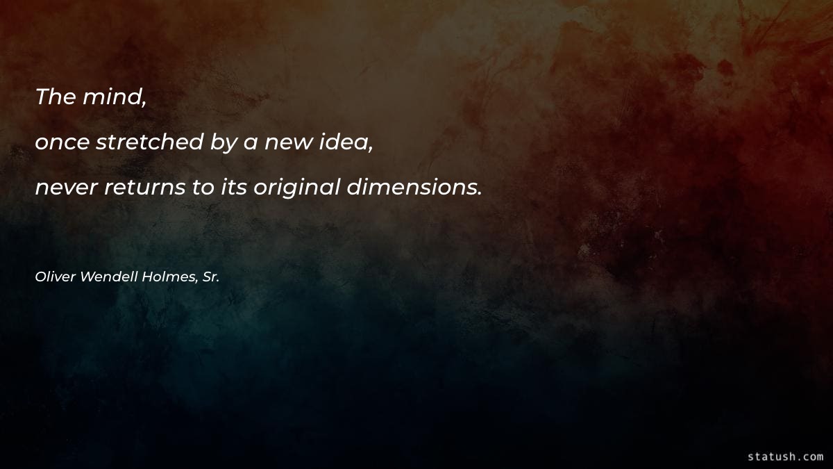 The mind, once stretched by