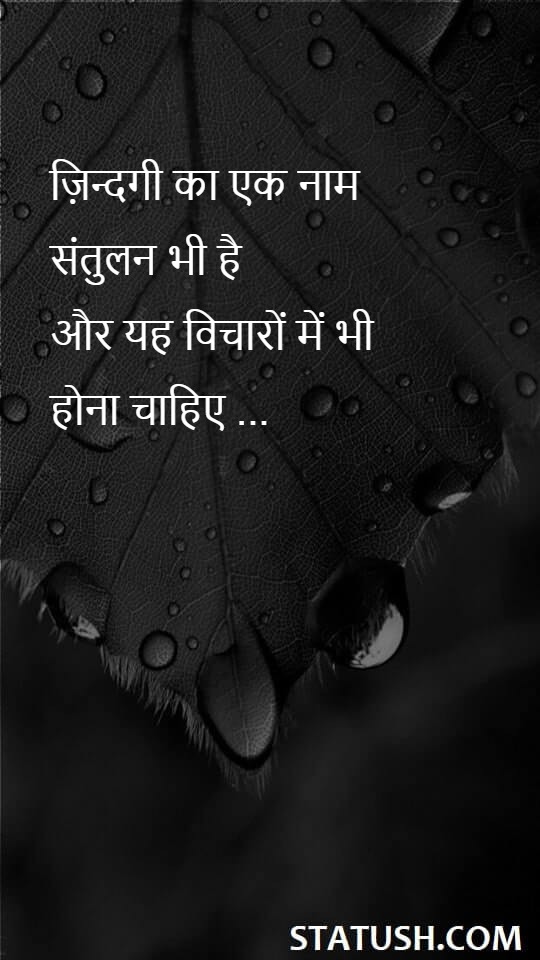One of the names of life is balance Hindi Quotes at statush.com